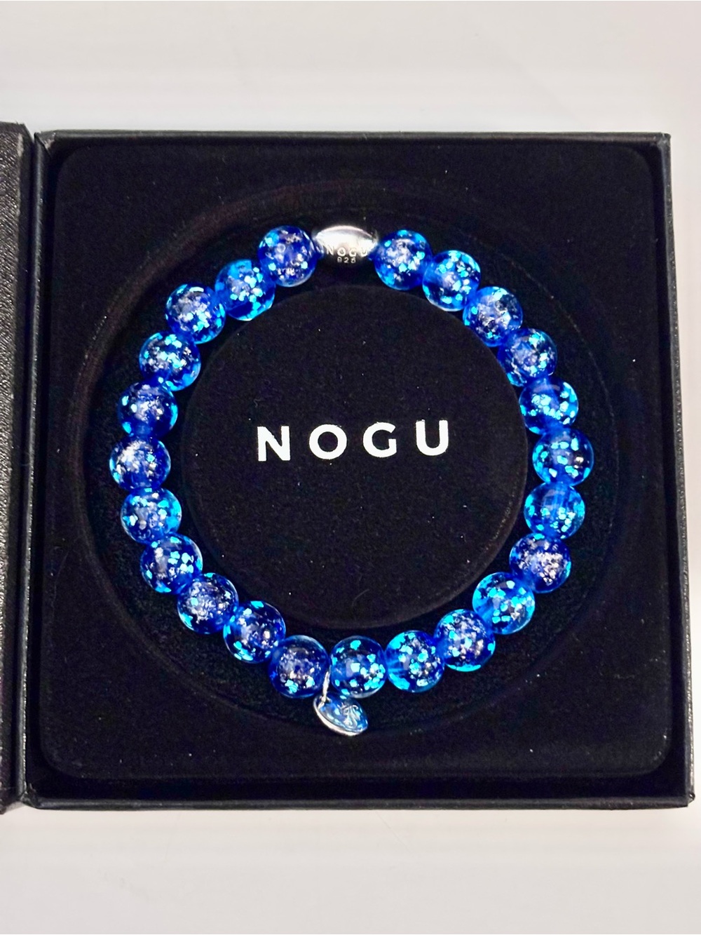 NOGU Lapis Lazuli .925 Sterling Silver Firefly Glass Bracelet